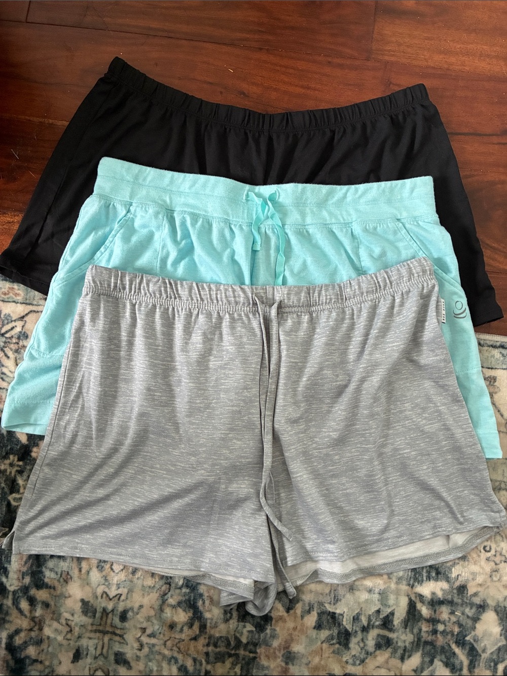Women’s 3-Pack Lounge Shorts — Black, Aqua, Gray